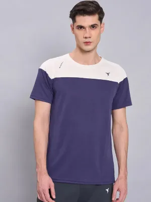 Men Colorblock Slim Fit Crew Neck T-shirt with TECHNO COOL  Scoop neck femininity