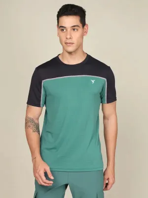 Men Colorblock Slim Fit Crew Neck T-shirt with TECHNO COOL  Everyday Comfort Style Soft & Smooth