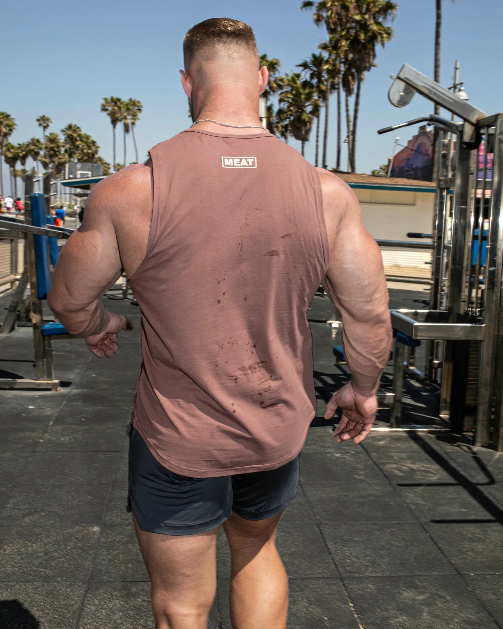 small - scale Waste - reducing LOOSEFIT MUSCLE TANK ?C CLASSIC / BROWN