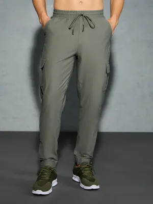 Max Comfort High Elastic Closure Men Solid Slim Fit Cargo Joggers with DURACOOL 