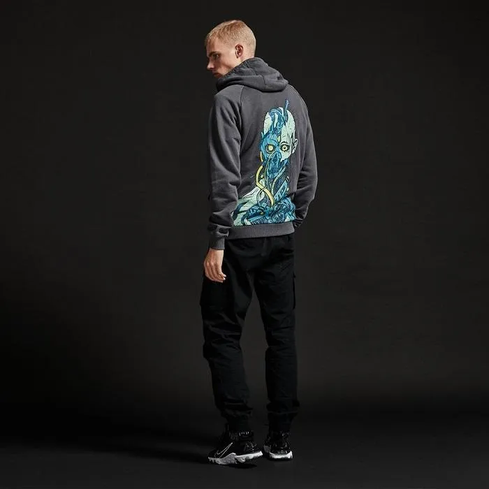 Dolly Noire felpa da uomo con cappuccio Shitai Hoodie SW371 grigio Urban Fashion Soft and Warm