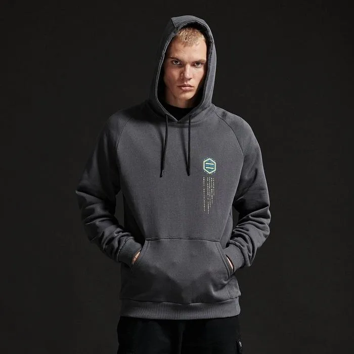 Dolly Noire felpa da uomo con cappuccio Shitai Hoodie SW371 grigio Relaxed Layers