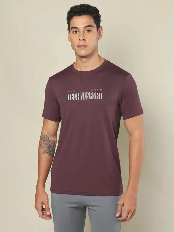 Fade Resistant Print Non Restrictive Fit Men Printed Regular Fit Crew Neck T-shirt with TECHNO COOL 