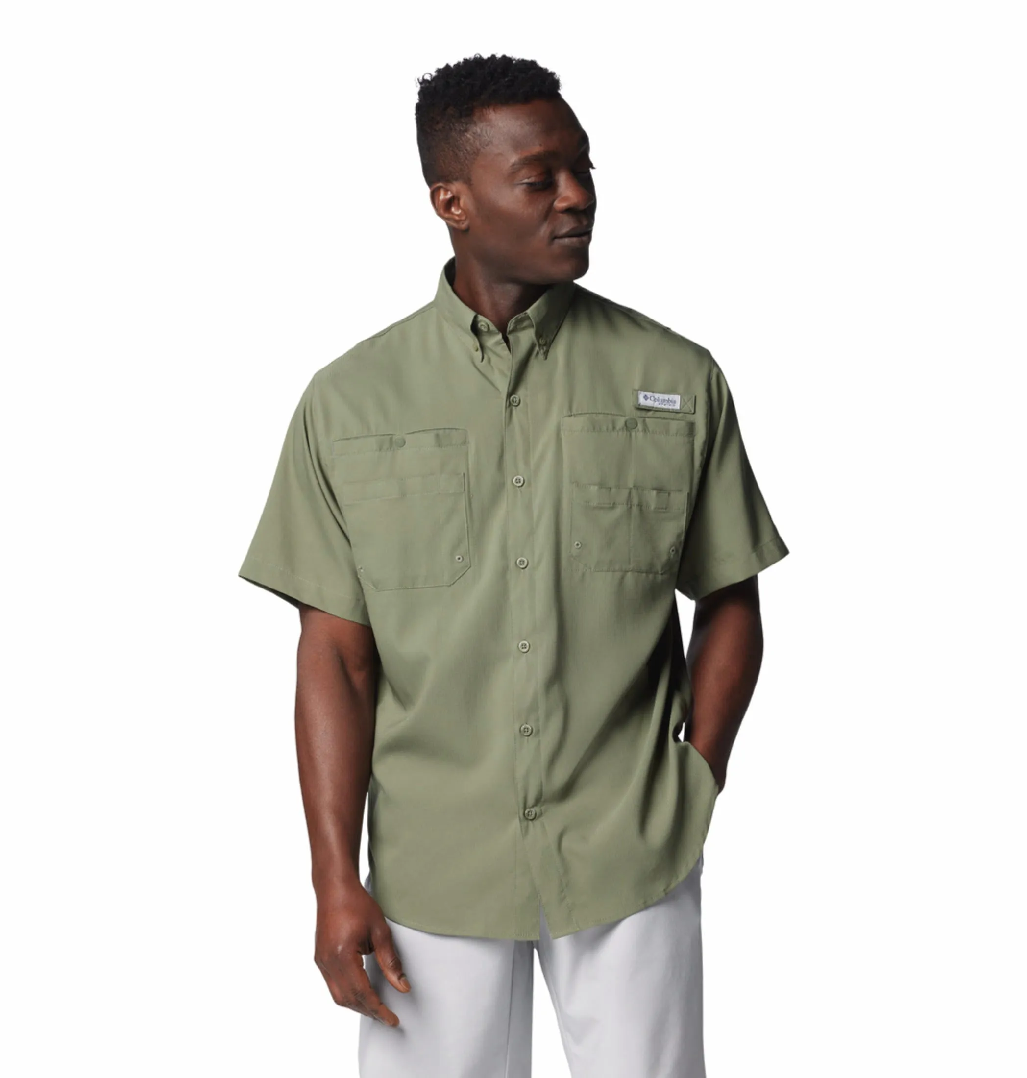 SoftTouchFinish Columbia Men Green Tamiami II SS Shirt (Sun Protection)