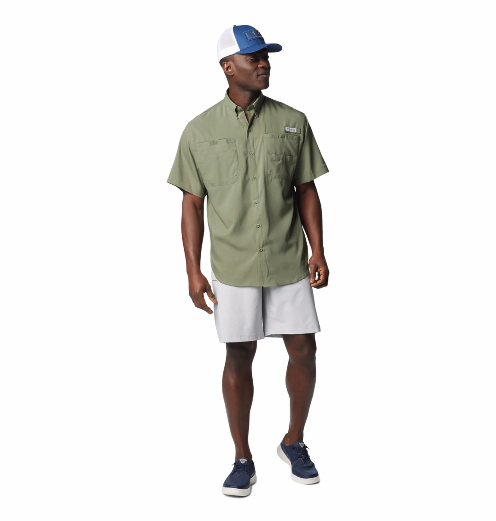 Columbia Men Green Tamiami II SS Shirt (Sun Protection) Spark Soul