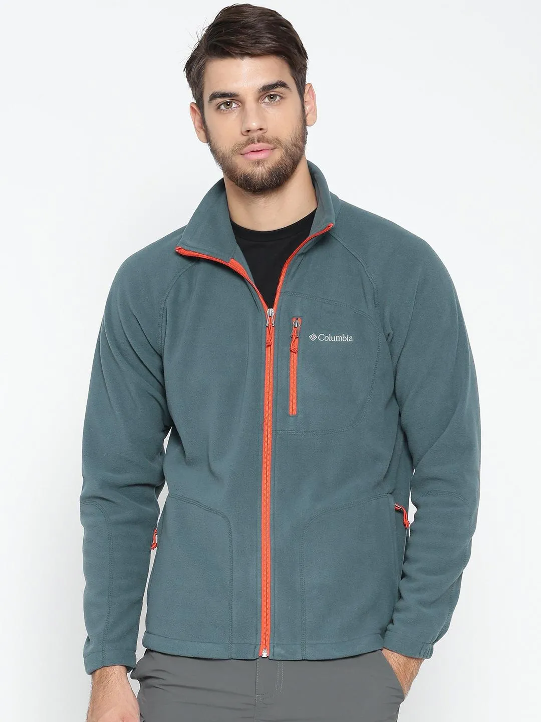 Columbia Men Blue Fast Trek II Full Zip Fleece Snow Ready Autumn Chill