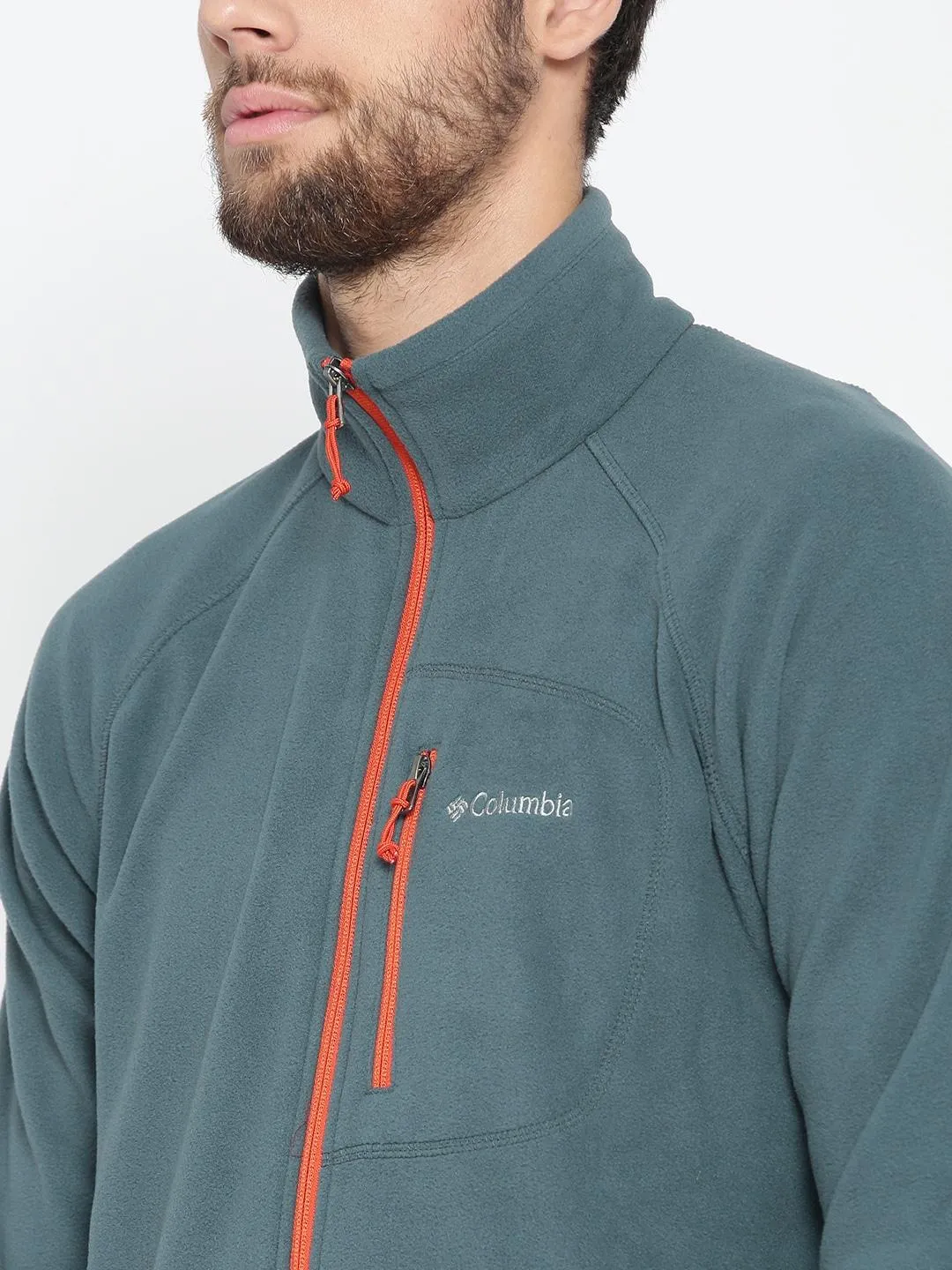 Columbia Men Blue Fast Trek II Full Zip Fleece Outdoor Trek Style Moment