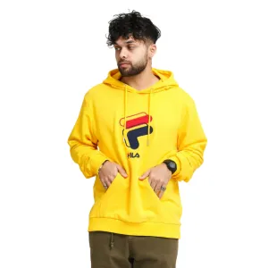rhinestone accents Neutral palette Fila felpa con cappuccio da uomo Amjad Hoody 688465 C49 giallo