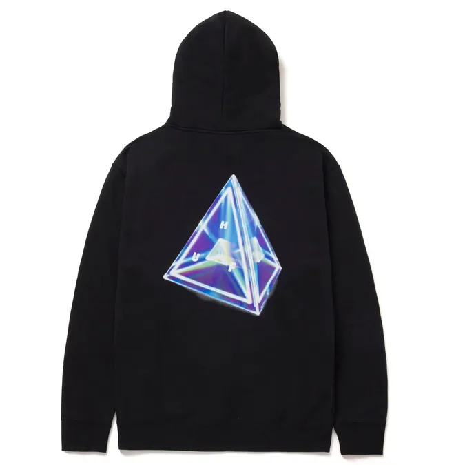 goes with skirts Mass produced HUF felpa con cappuccio da uomo Tesseract Triple Triangle Pullover PF00515 nero