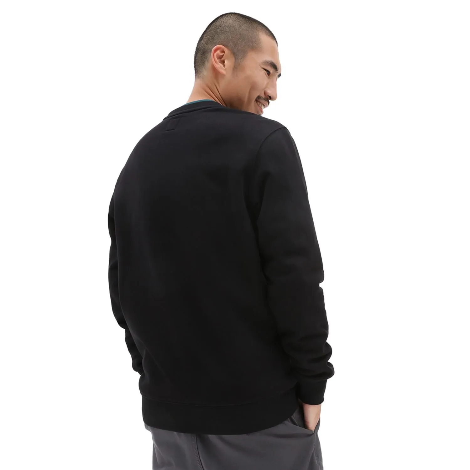 Vans Felpa da uomo girocollo Core Basic VN0A7YDUBLK nero Thermal Insulation Relaxed Vibes