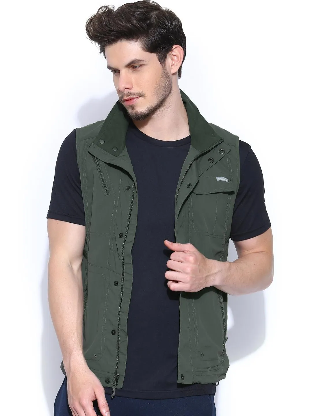 Group Columbia Men Green Silver Ridge Vest (Sun Protection)