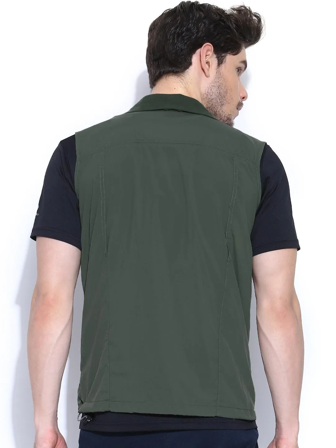 Columbia Men Green Silver Ridge Vest (Sun Protection) Flexible Zoning