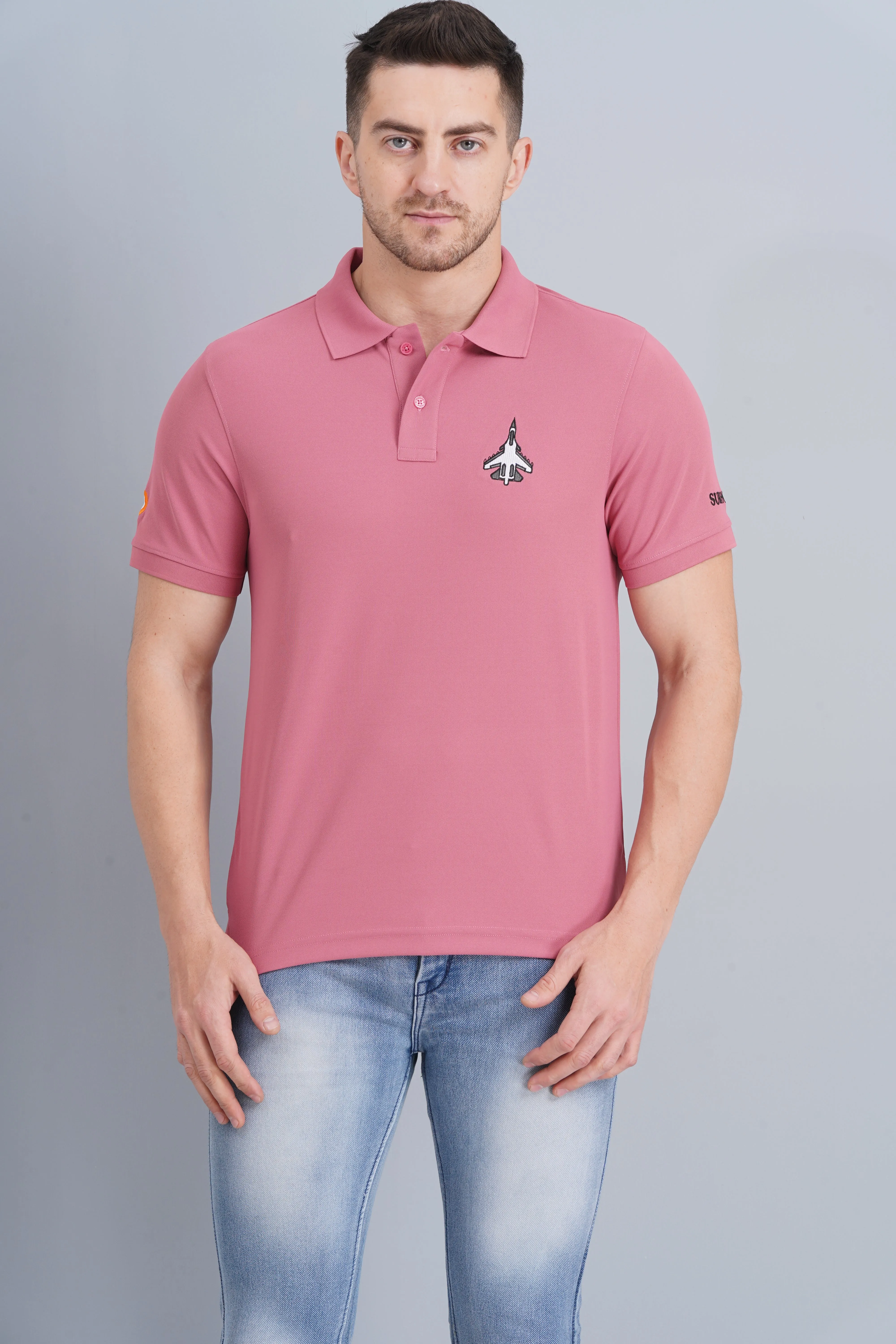 Men's Polo T Shirt SUKHOI-30 HEATHER ROSE Trendy Layers