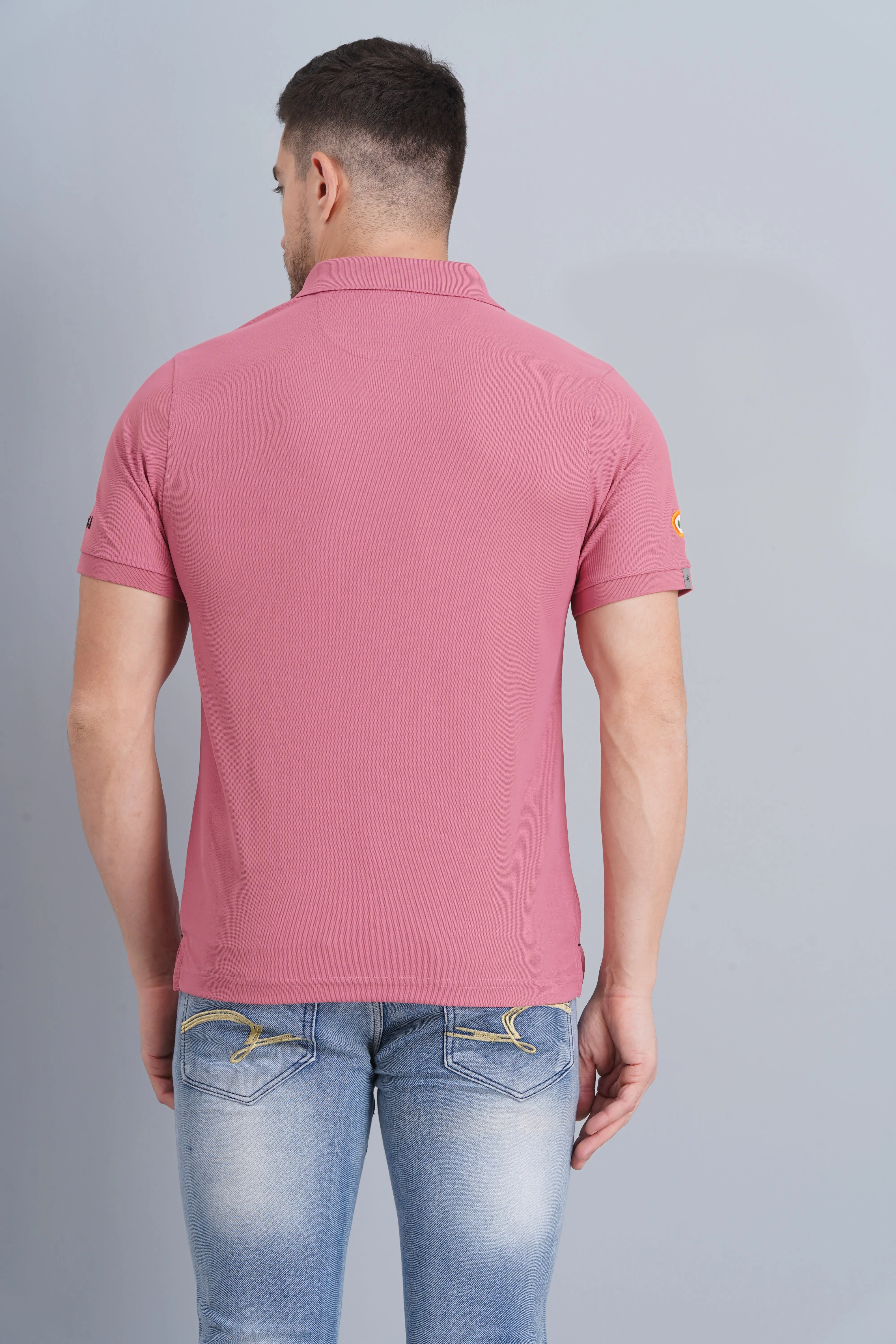 Travel Friendly Men's Polo T Shirt SUKHOI-30 HEATHER ROSE