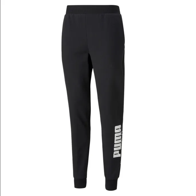FlatlockStitching Puma Power Logo Sweat Pants FL cl 589414 01 black