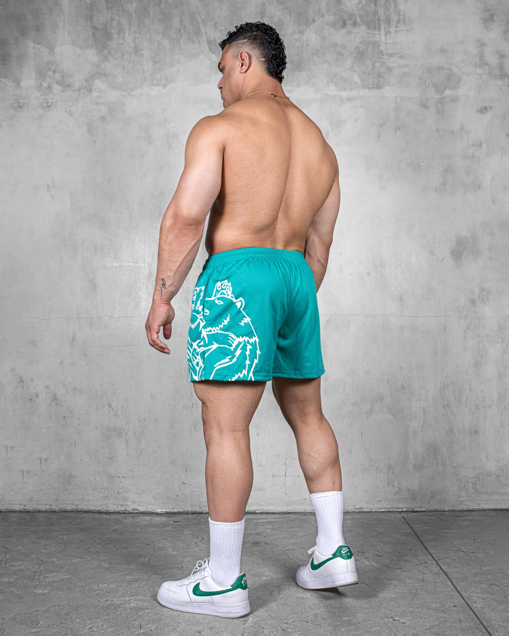 TRAINING SHORTS ?C CLUB / MINT GREEN Stain Release Finish