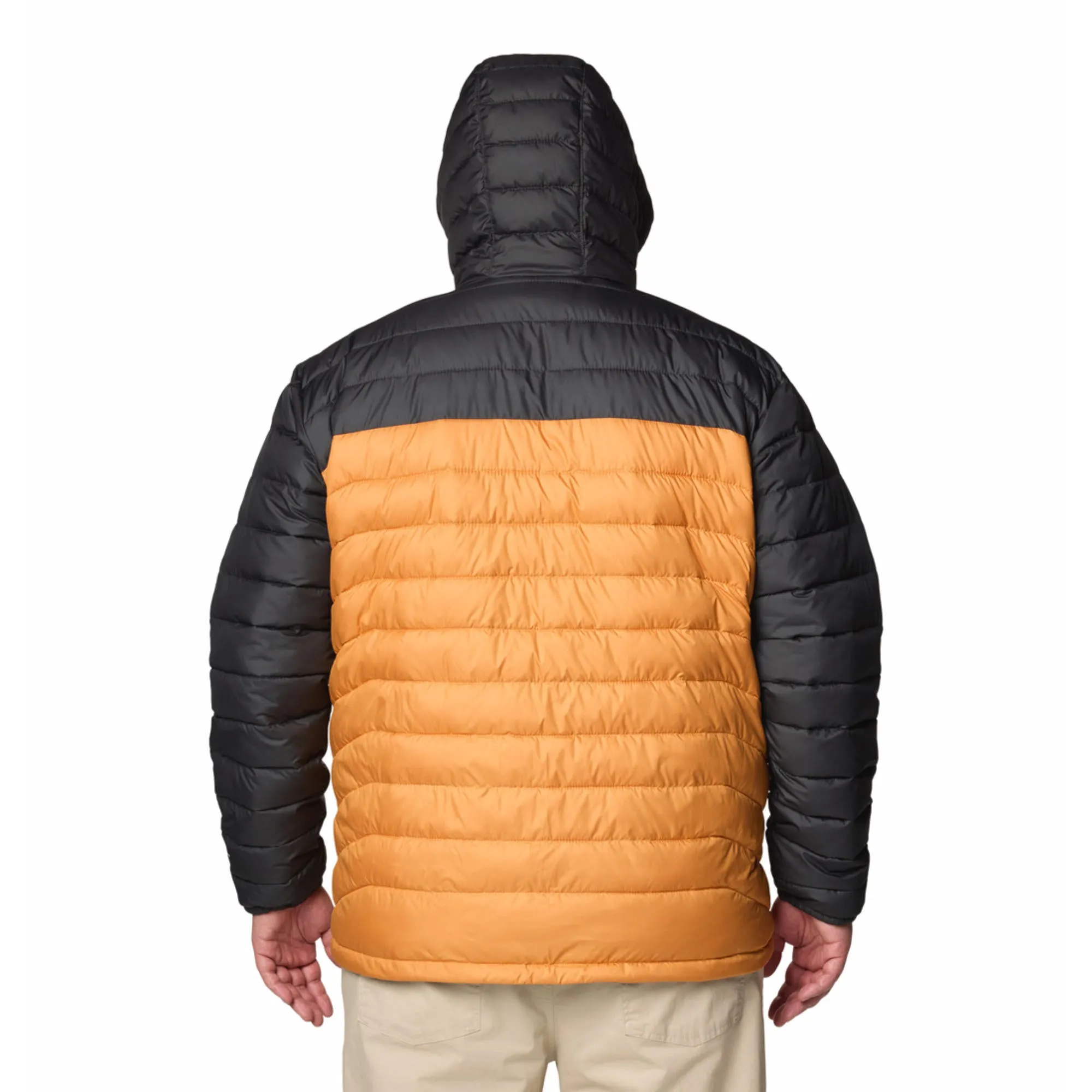 Columbia Men Orange Powder Lite II Hooded Jacket Quick Pack
