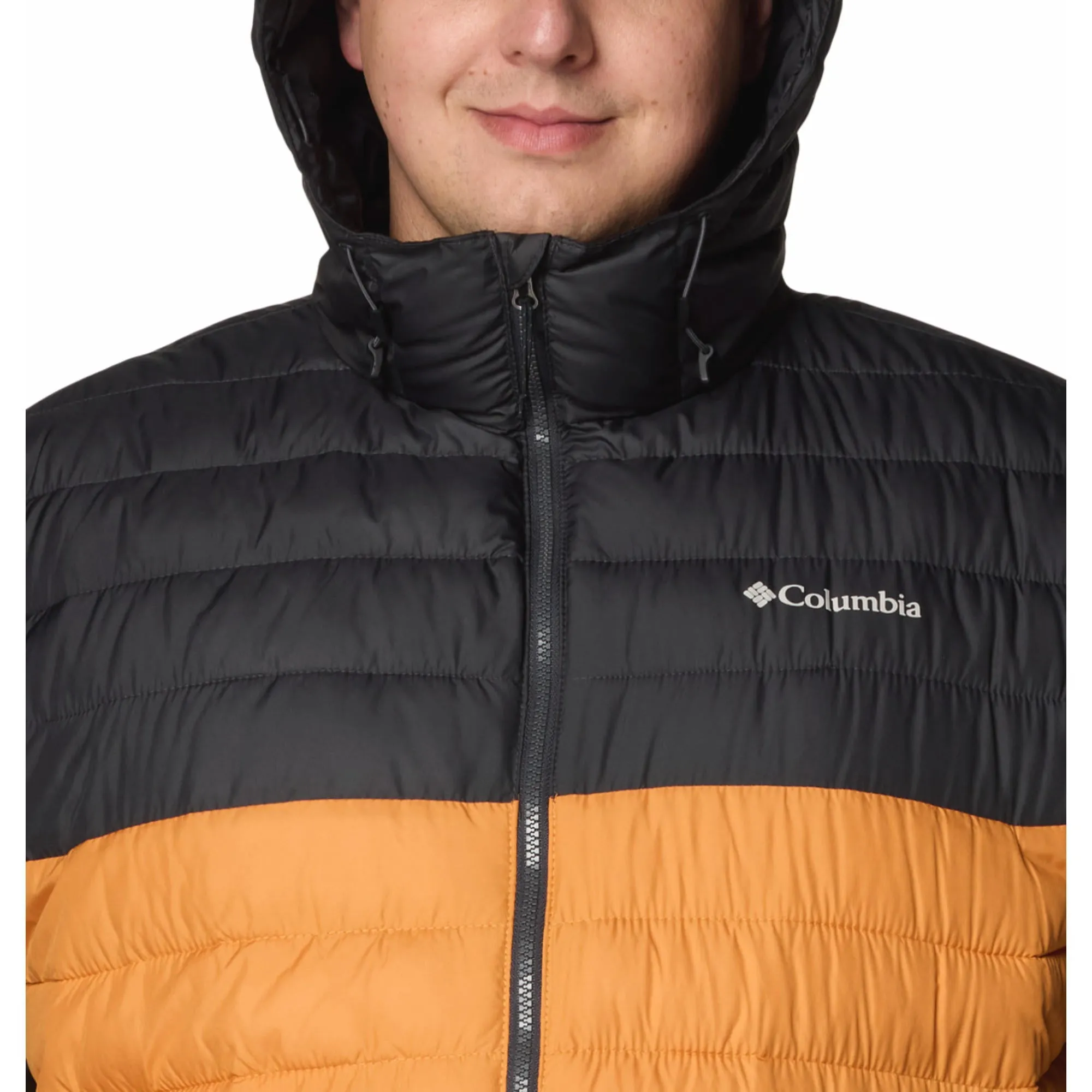 Indoor Fast Fit Columbia Men Orange Powder Lite II Hooded Jacket