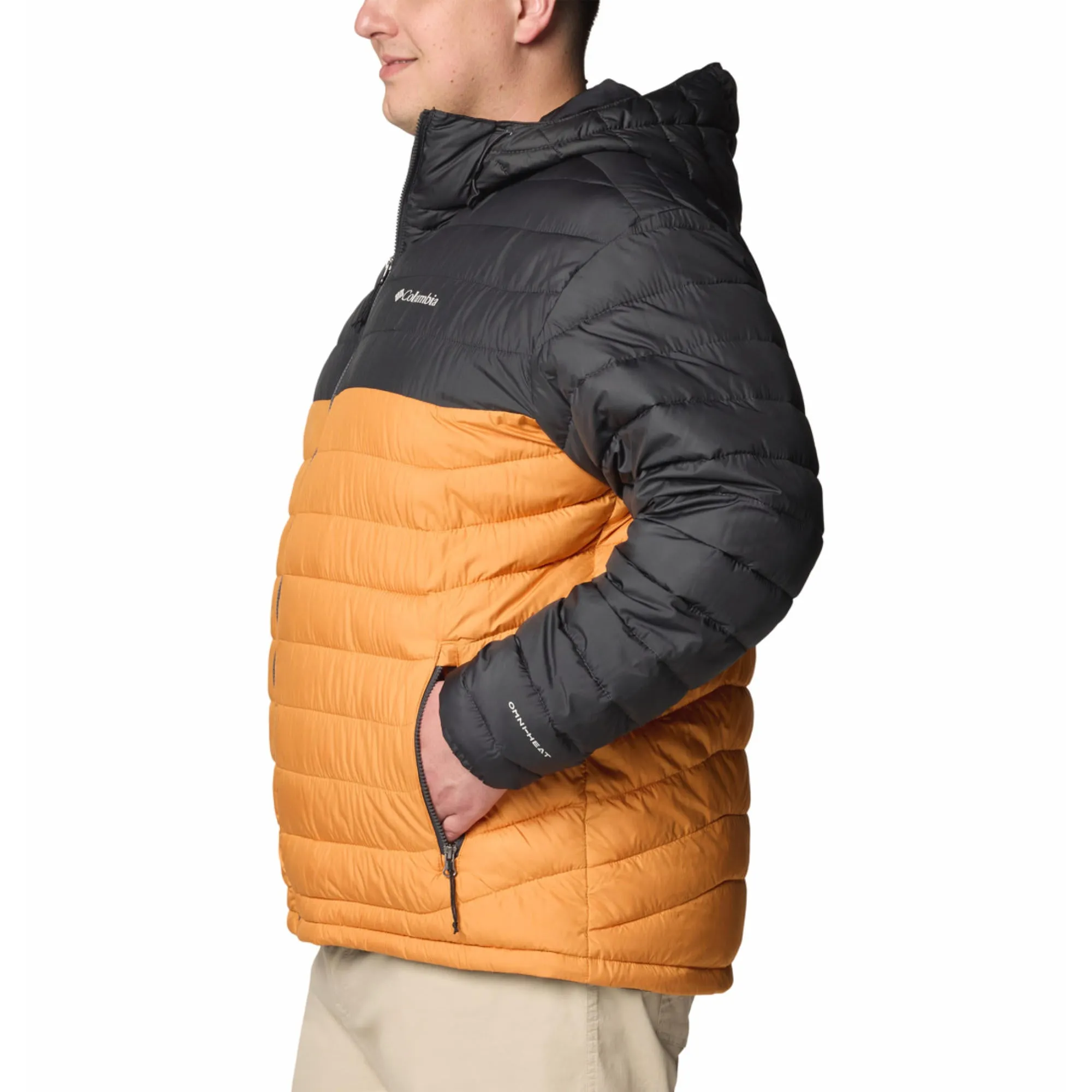 Warm Layer Discuss Columbia Men Orange Powder Lite II Hooded Jacket