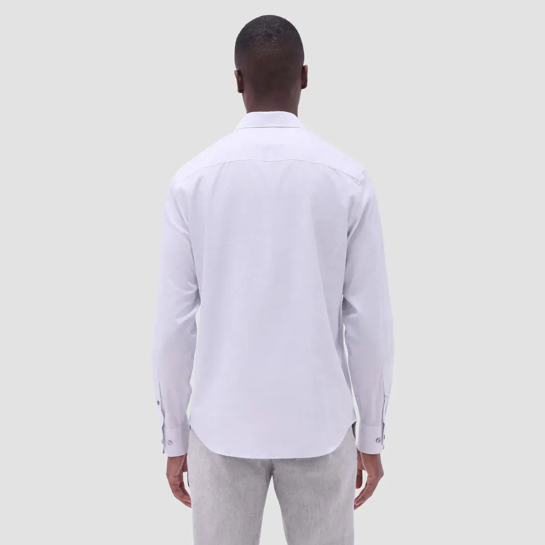 DoubleLayered Structure Bugatchi Axel Floral Long-Sleeve Shirt - Platinum