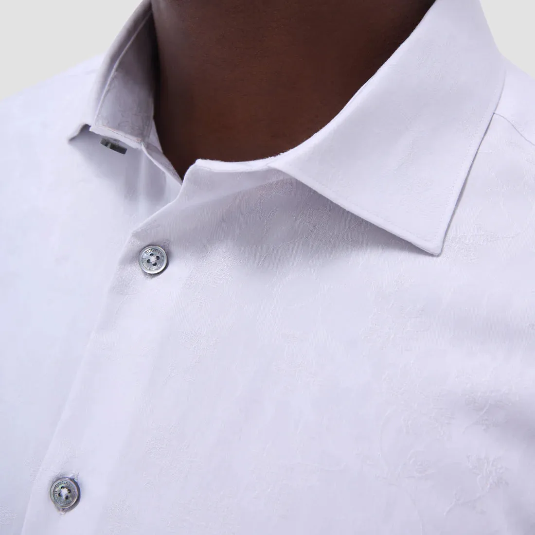 Bugatchi Axel Floral Long-Sleeve Shirt - Platinum Conscious Fit Park Day
