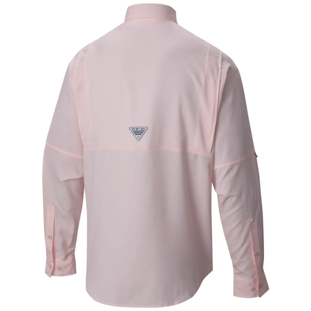 Young Edge Columbia Men Pink Tamiami II LS Shirt (Sun Protection)