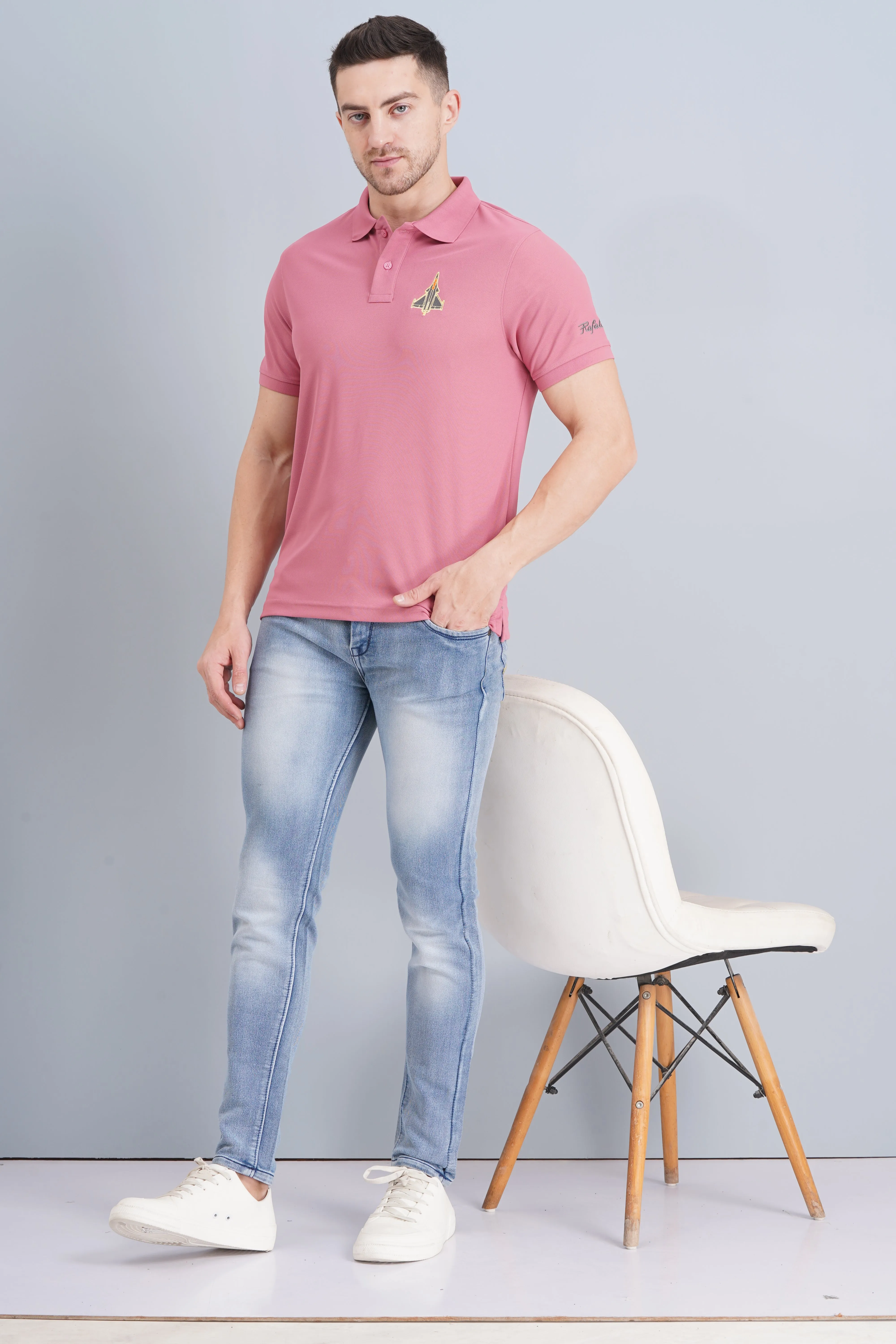 Men's Polo T Shirt Rafale Heather Rose Office To Dinner