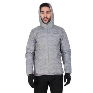 Columbia Men Grey Delta Ridge Down Hooded Jacket morning Storm Resistant Closure