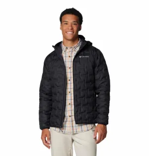Columbia Men Black Delta Ridge II Down Hooded Jacket Toothpaste Airy Warmth