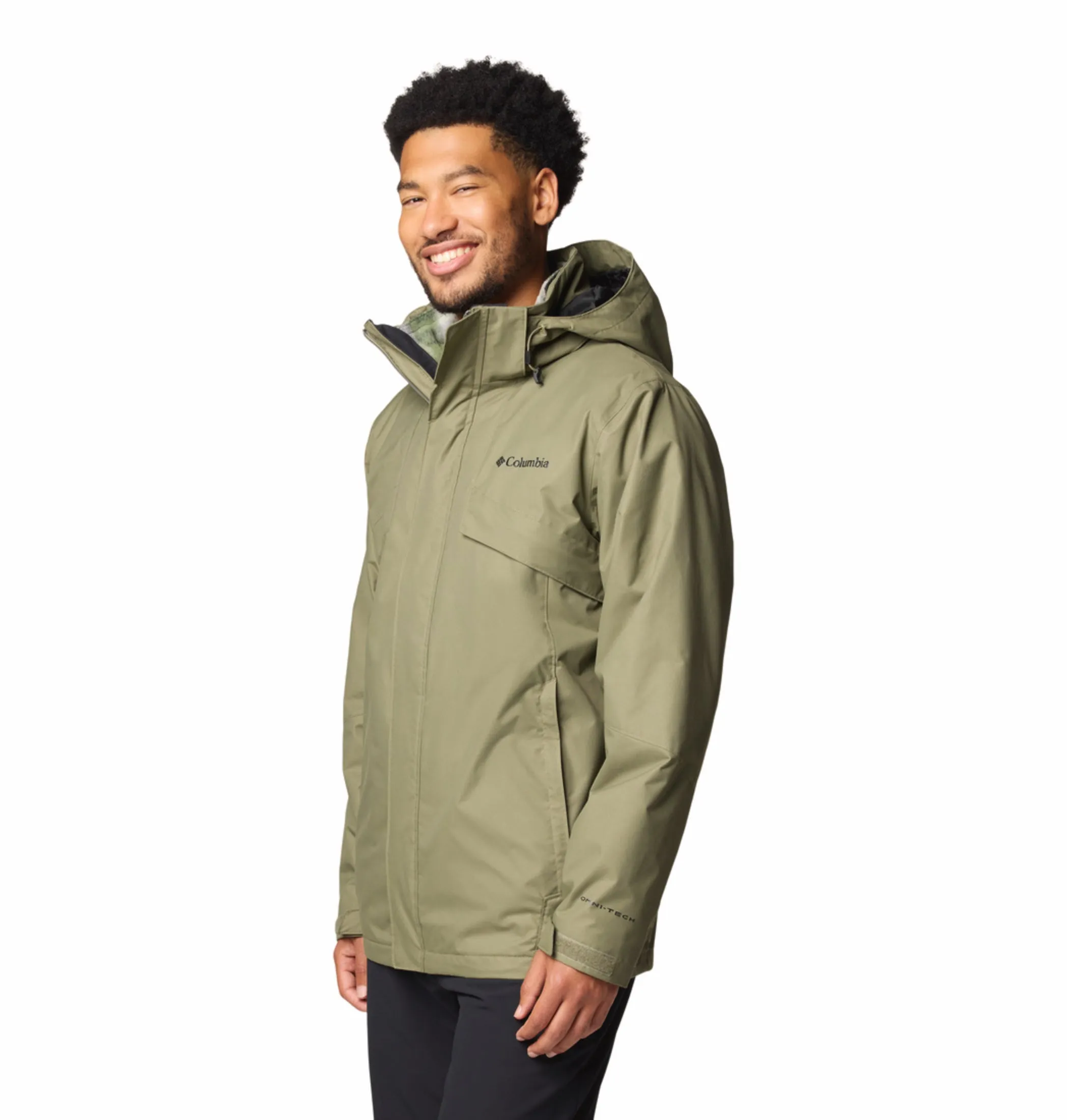 Columbia Men Green OmniHeat Reflective Bugaboo III Fleece Interchangeable Jacket Secure Zip Pockets suitable for work uniforms