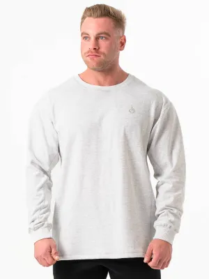 Force Crew Neck - Chalk Grey Marl uncollared
