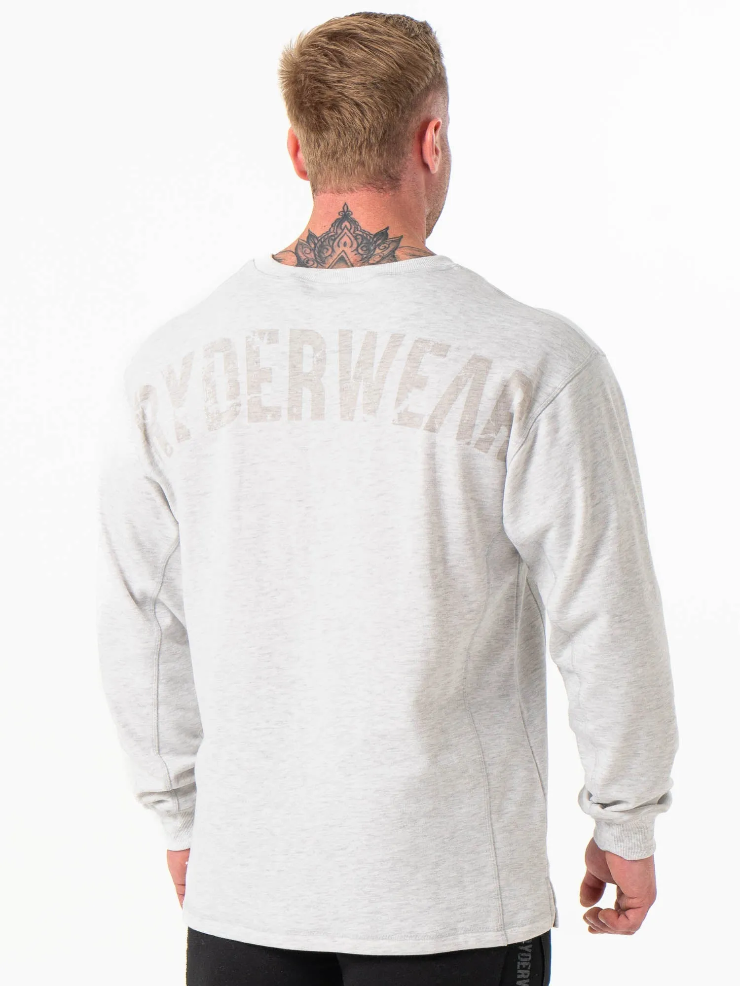 Force Crew Neck - Chalk Grey Marl shoe accents