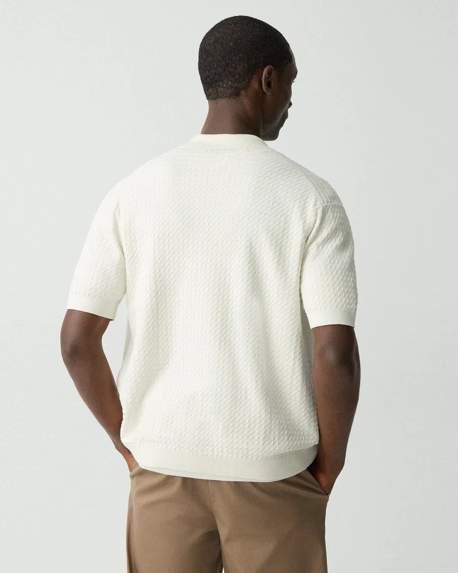 Silk Glow Theory Cairn Short Sleeve Shirt in Cotton - Eggshell