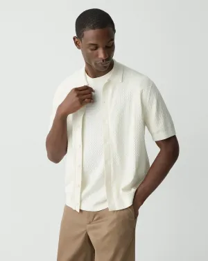 Rugged shoes Theory Cairn Short Sleeve Shirt in Cotton - Eggshell