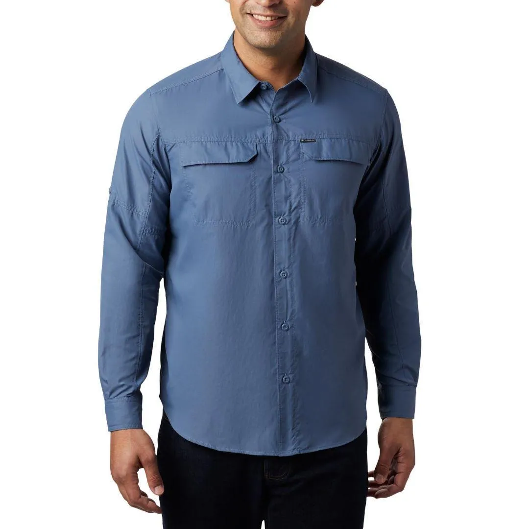 Flexible Hemline Columbia Men Blue Silver Ridge 2.0 Long Sleeve Shirt (Sun Protection)