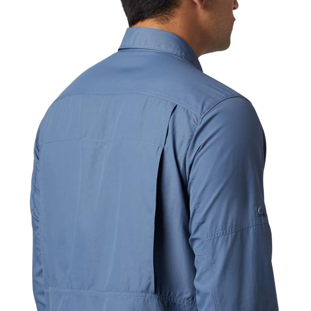 Columbia Men Blue Silver Ridge 2.0 Long Sleeve Shirt (Sun Protection) Chic Accessory Reinforced Hem