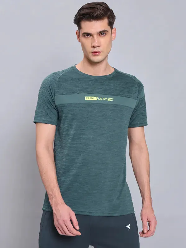 Men Melange Slim Fit Crew Neck T-shirt with TECHNO COOL  Biodegradable Options