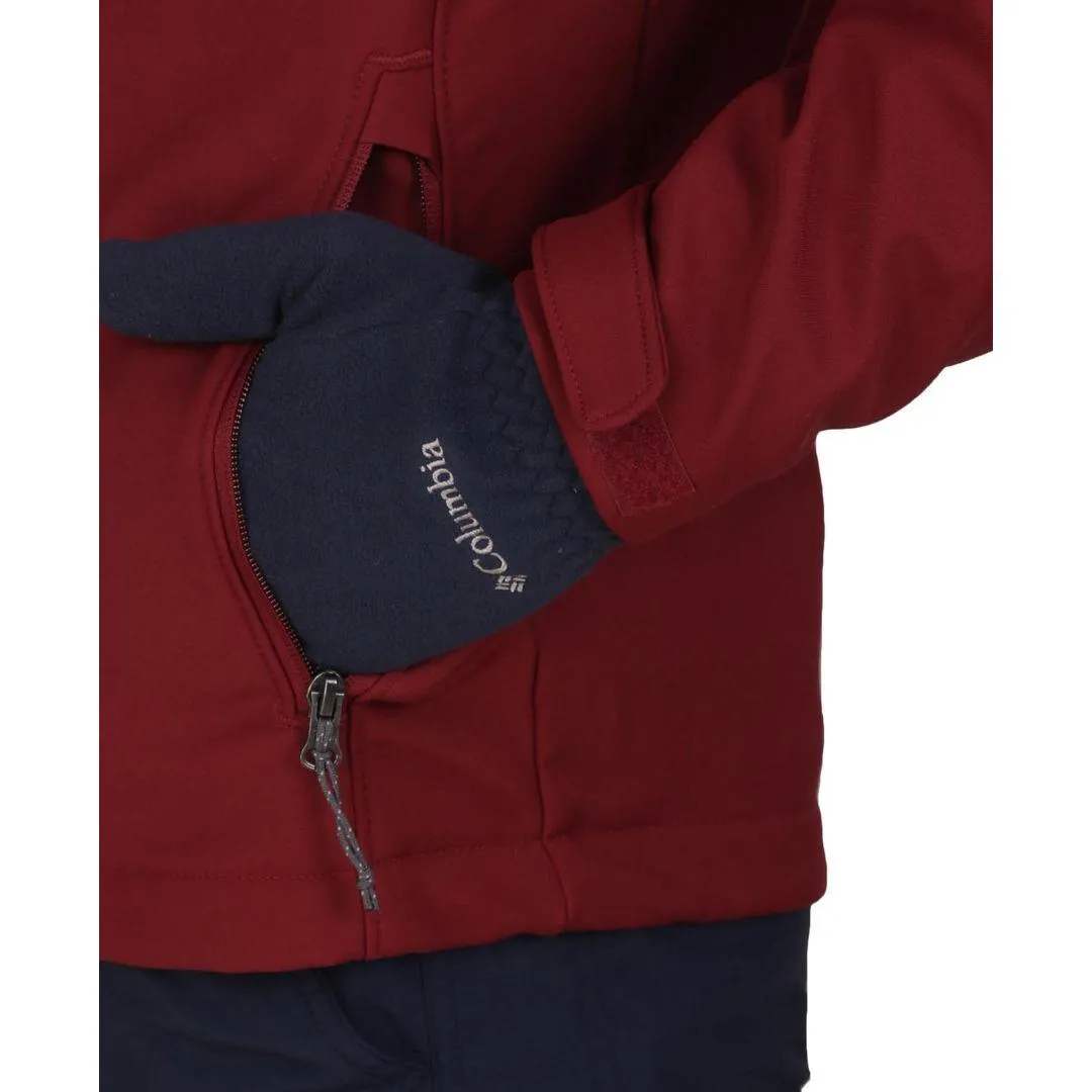 Columbia Men Red Ascender Softshell Jacket Casual Street Double Layered Hood