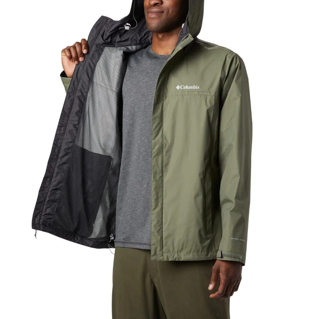 Columbia Men Green Watertight II Jacket Waterproof Stretchable Material Interchangeable Collar System