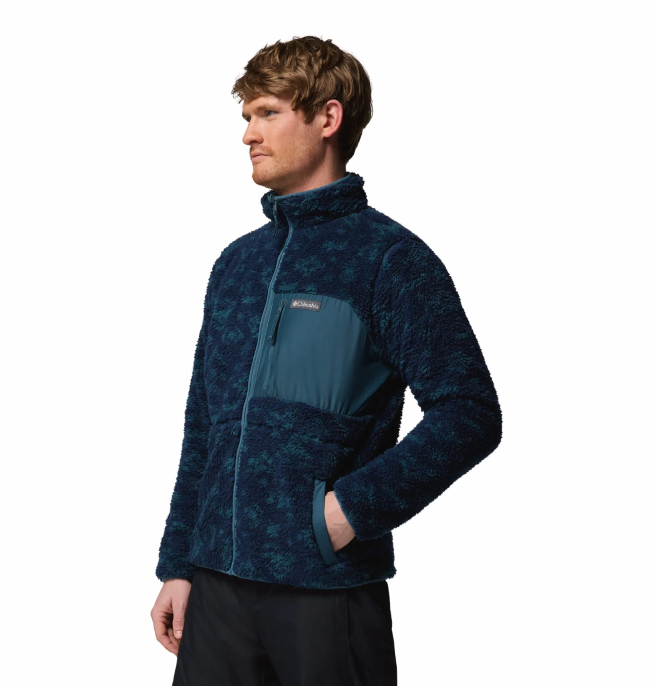 Street Style Active Lifestyle Columbia Men Navy Blue Winter Pass Reversible Fleece Jacket