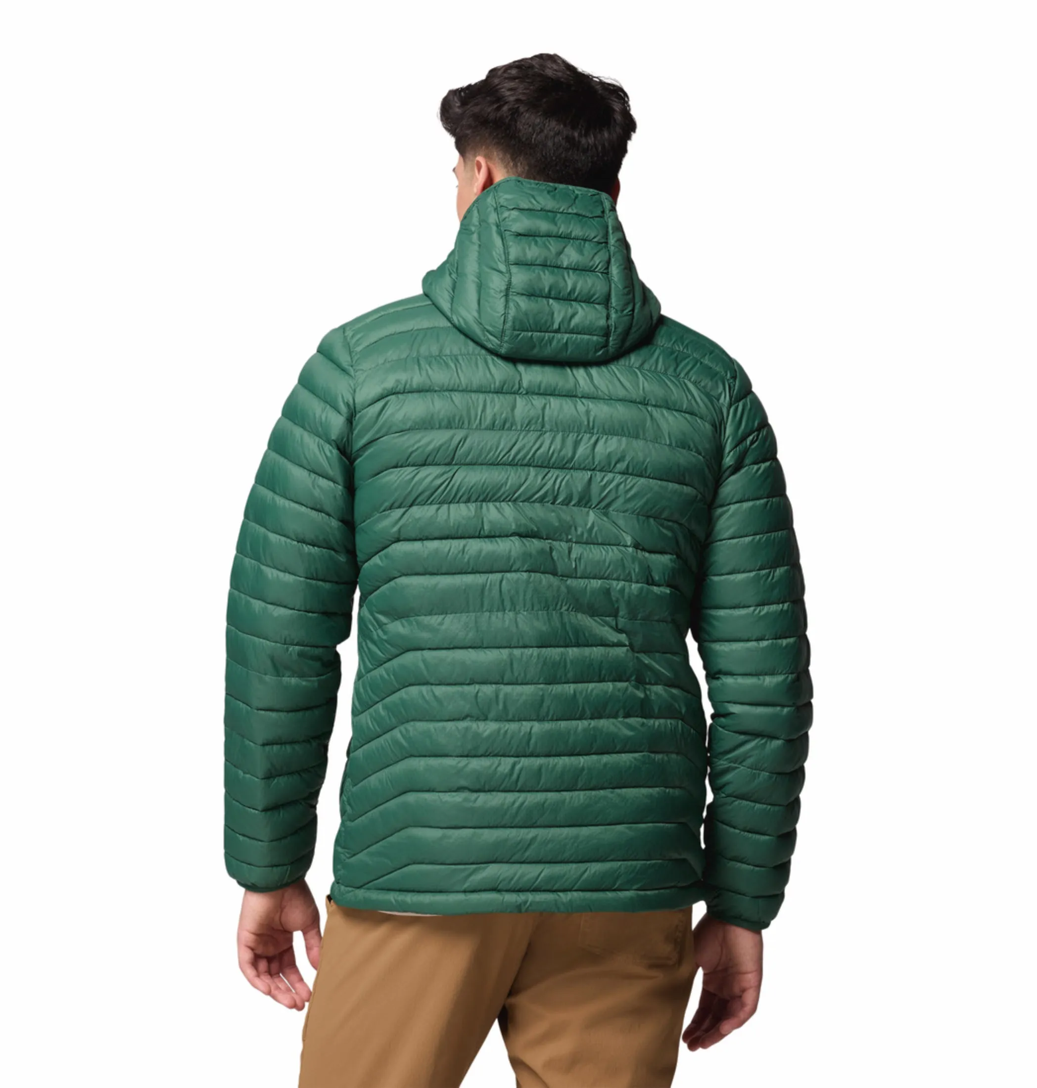 Columbia Men Green OmniShield Powder Pass Down Jacket Appreciate Lightweight Padding