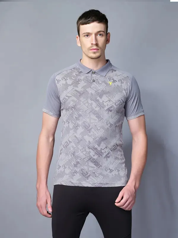 Men Printed Slim Fit Polo T-shirt with DOUBLE COOL french chic