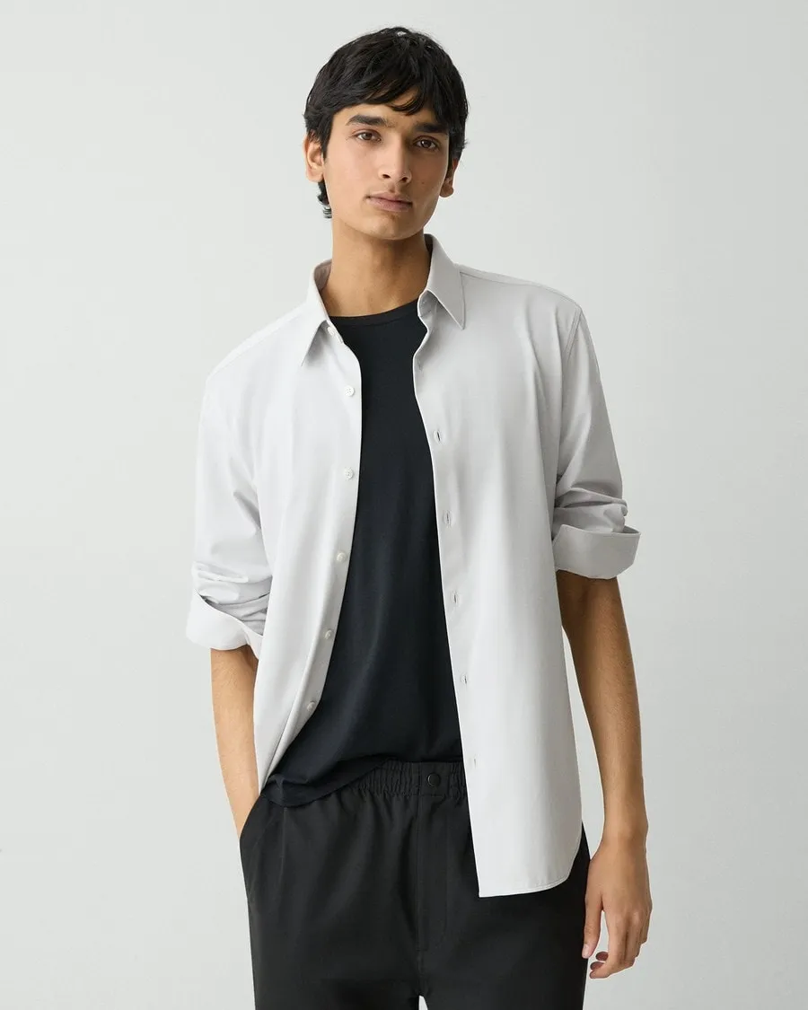 Theory Sylvian Structure Knit Shirt - Fog Data Mode