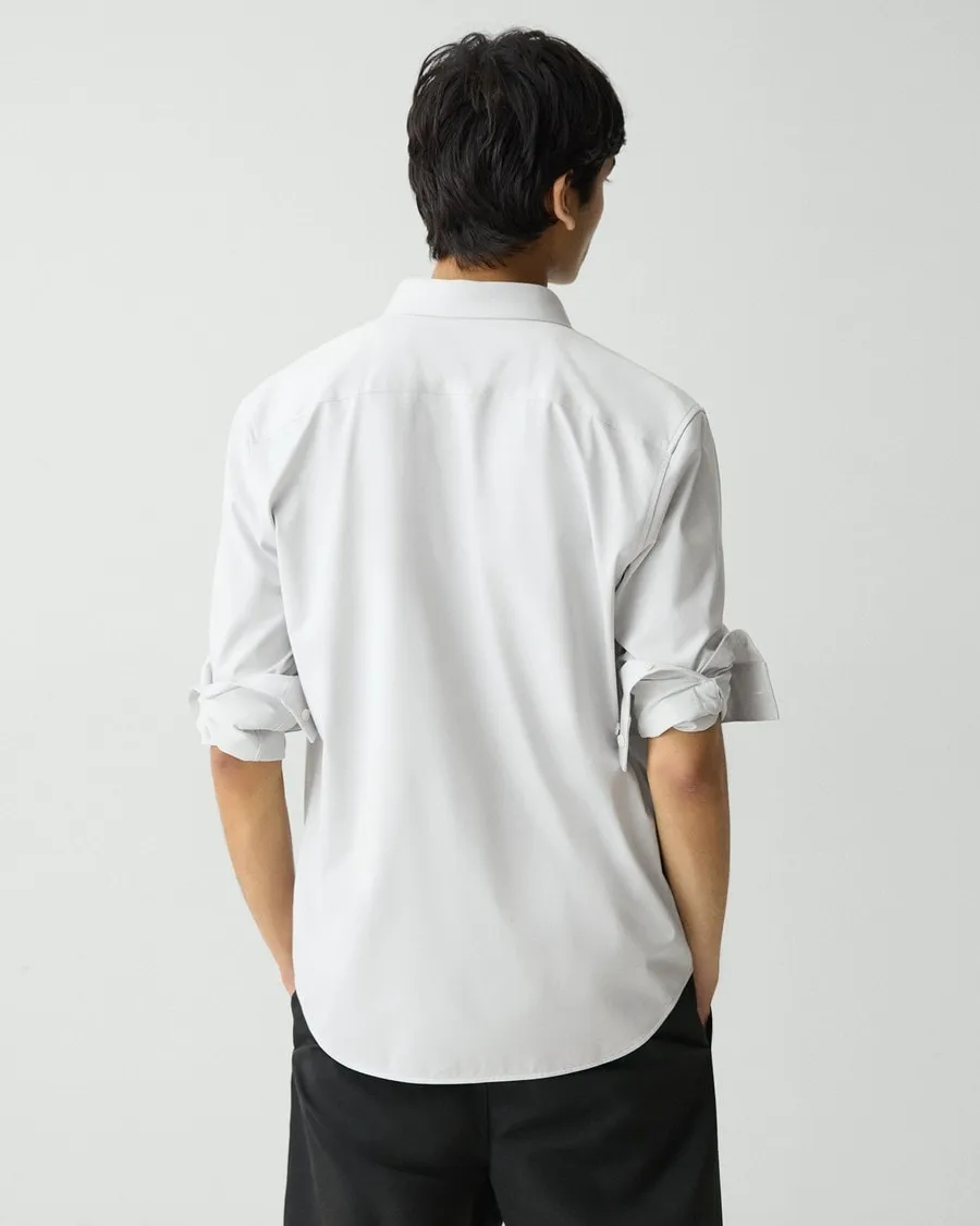 Theory Sylvian Structure Knit Shirt - Fog Silver Glow