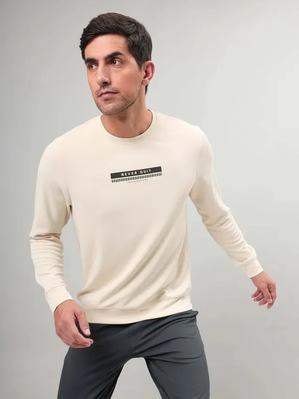 Men Printed Slim Fit Crew Neck Sweatshirt with ELASTO PLUS Cozy Apparel
