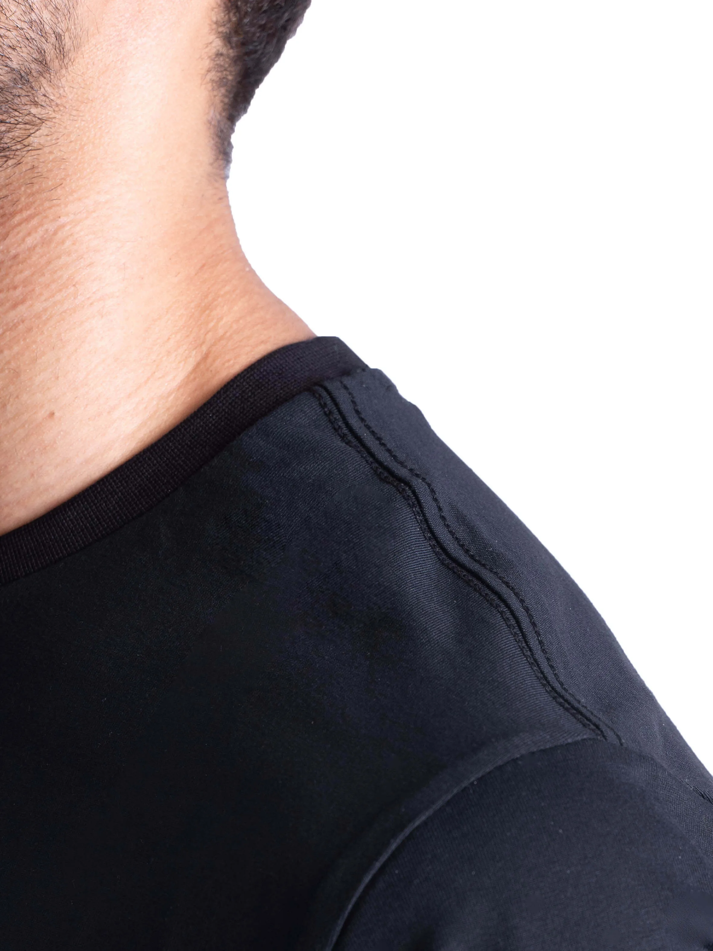 Durable Reinforced Edges Premium Crew Neck Cotton T-shirt - Black