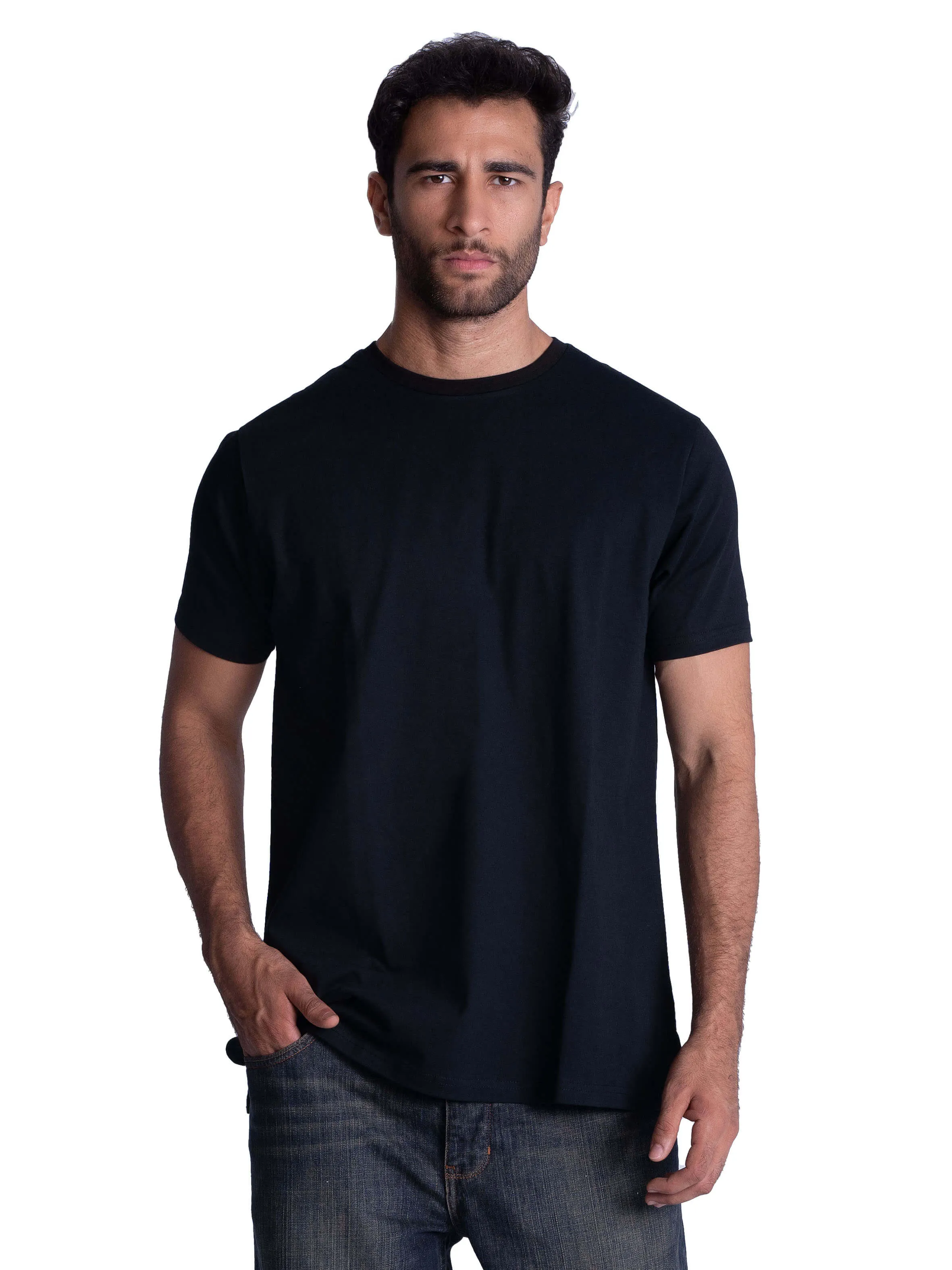 Premium Crew Neck Cotton T-shirt - Black Ultra Comfort