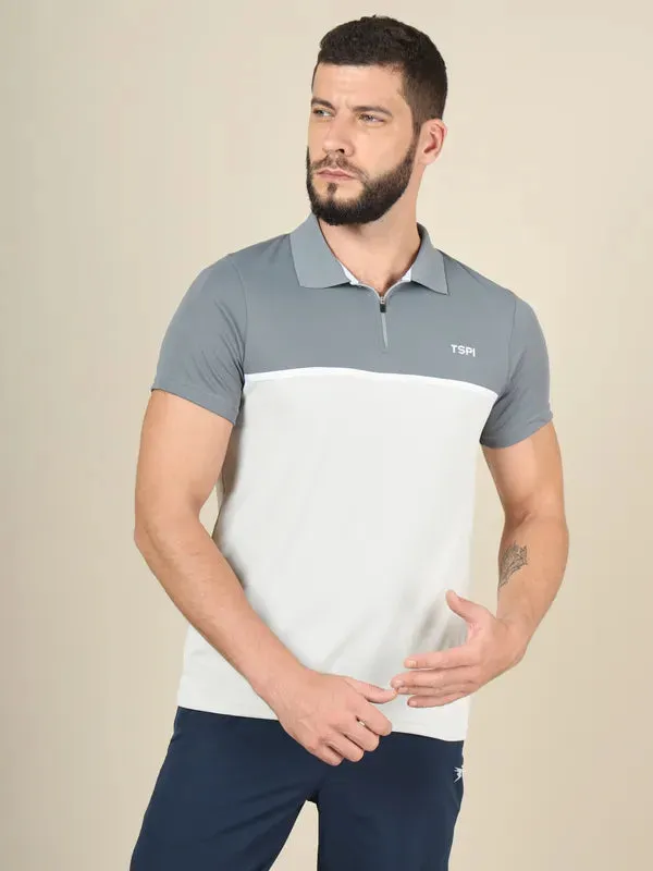 Men Colorblock Slim Fit Polo T-shirt with TECHNO COOL  Relaxed Layers