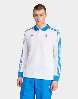 Modern Trend Look Anti Odor Treatment Real Madrid Terrace Icons Long Sleeve Polo Shirt