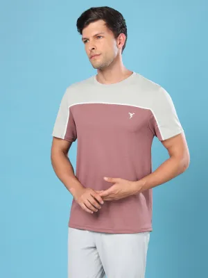 Skin Friendly Blends Multi Directional Stretch Men Colorblock Slim Fit Crew Neck T-shirt with TECHNO COOL 